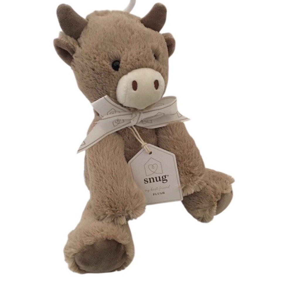 Snug Cow Plush Baby Lovey Farm Stuffed Animal Cuddle Snuggle Tan Toddler Toy NWT